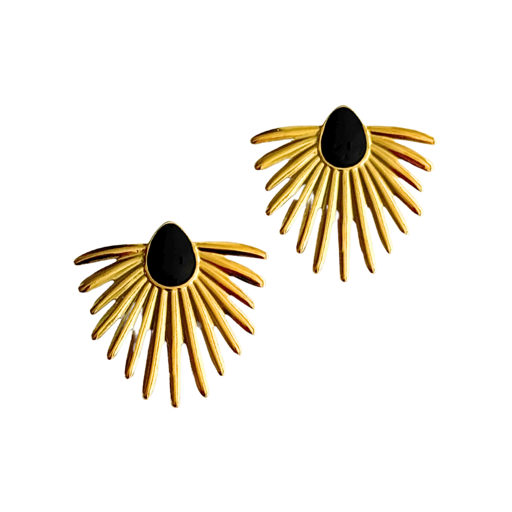 "Sienna"- Gold and Black Statement Earring