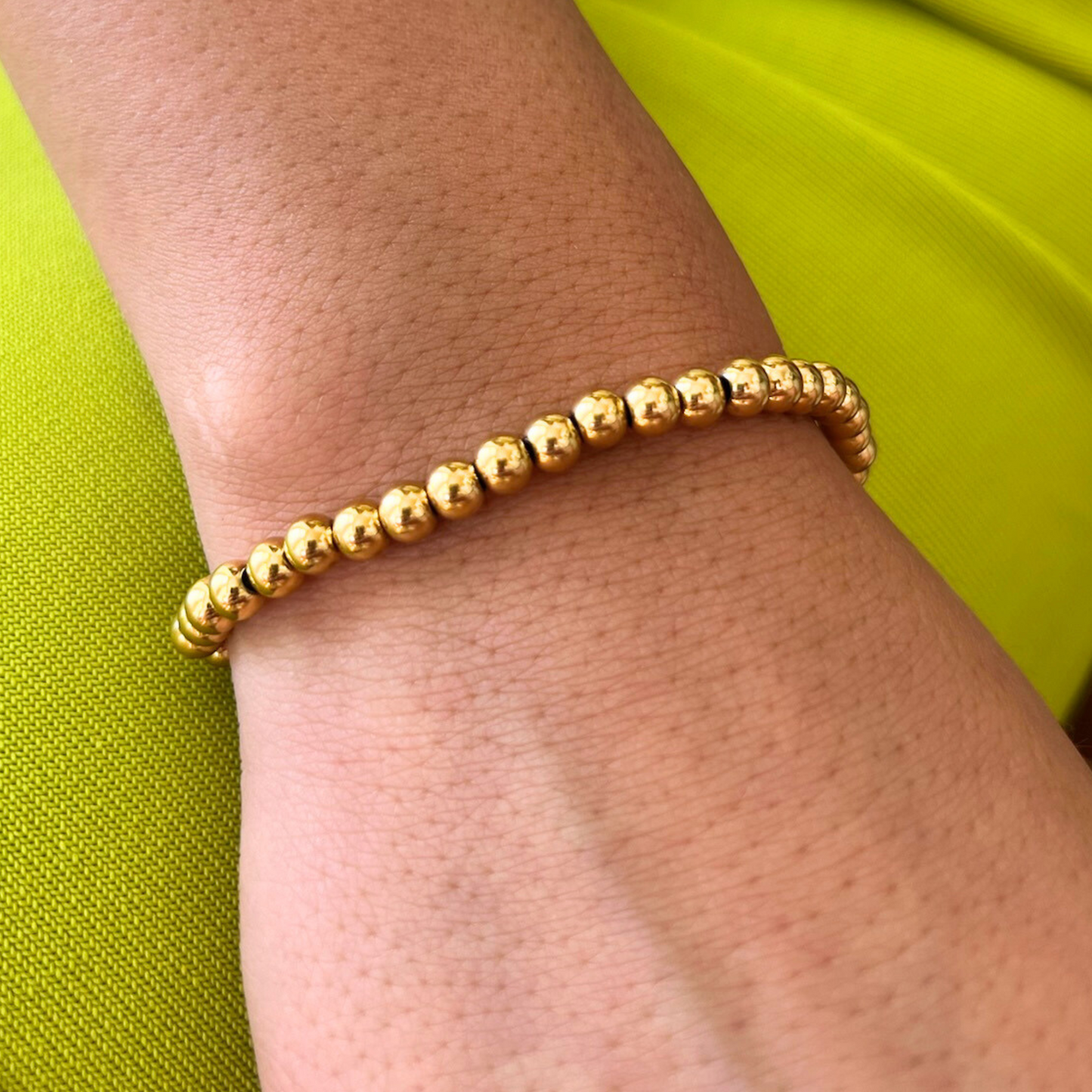 5mm Gold Bead Stretch Bracelet