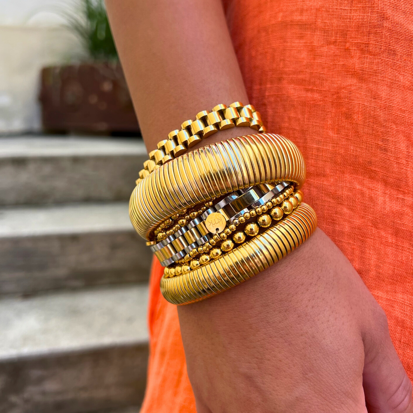 Denise 20mm Gold Coil Bangle