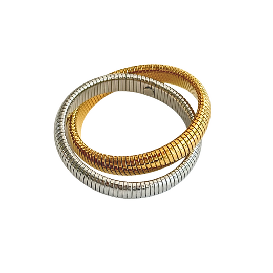 Denise- Double two-tone coil bangle
