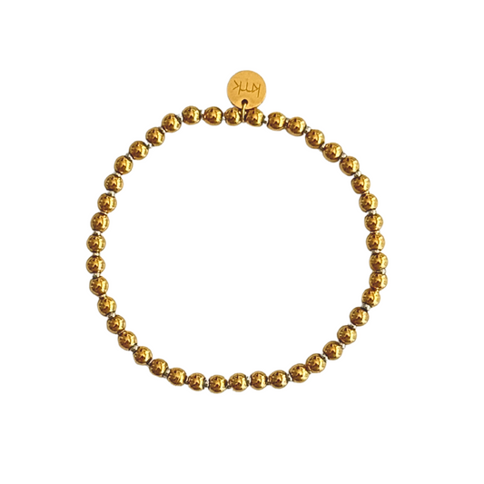 4mm gold and 2mm silver beaded bracelet