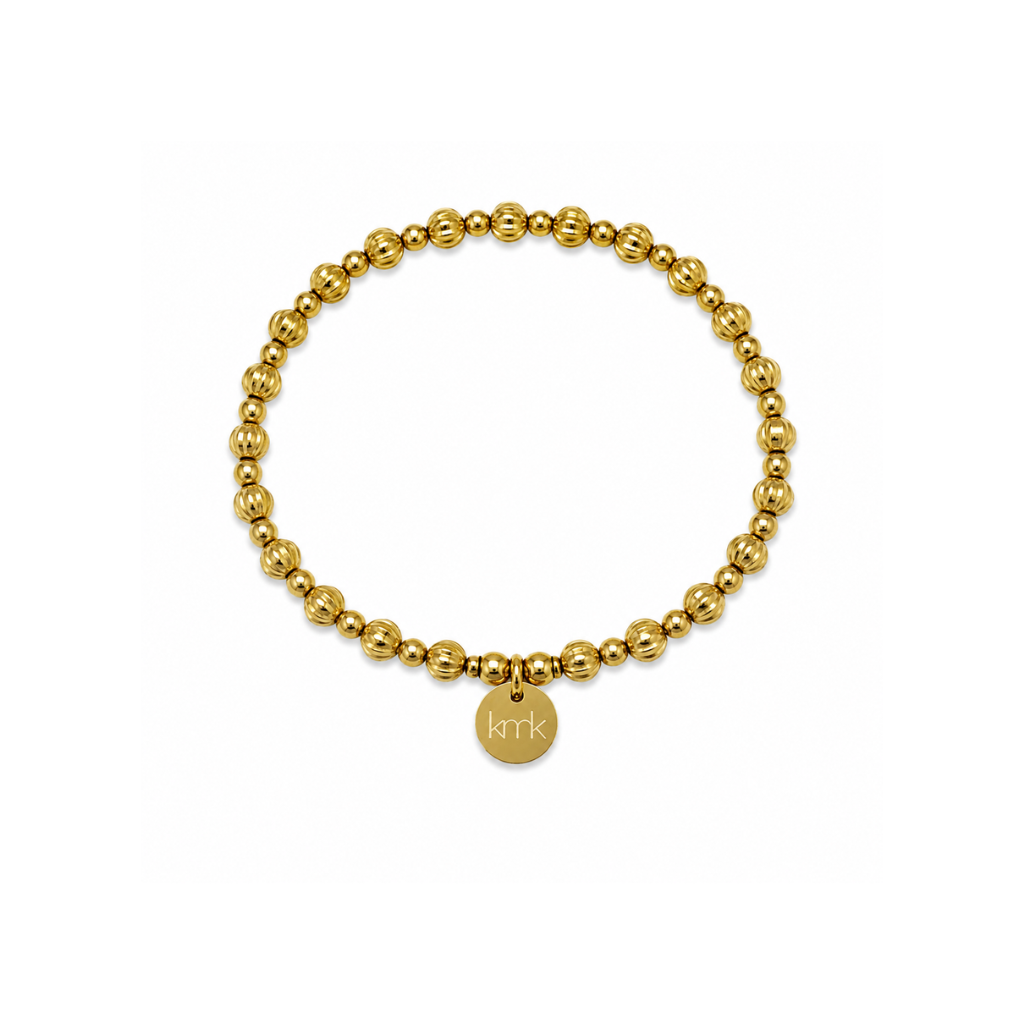 3mm Gold Bead and 4mm Gold Textured Bead Bracelet