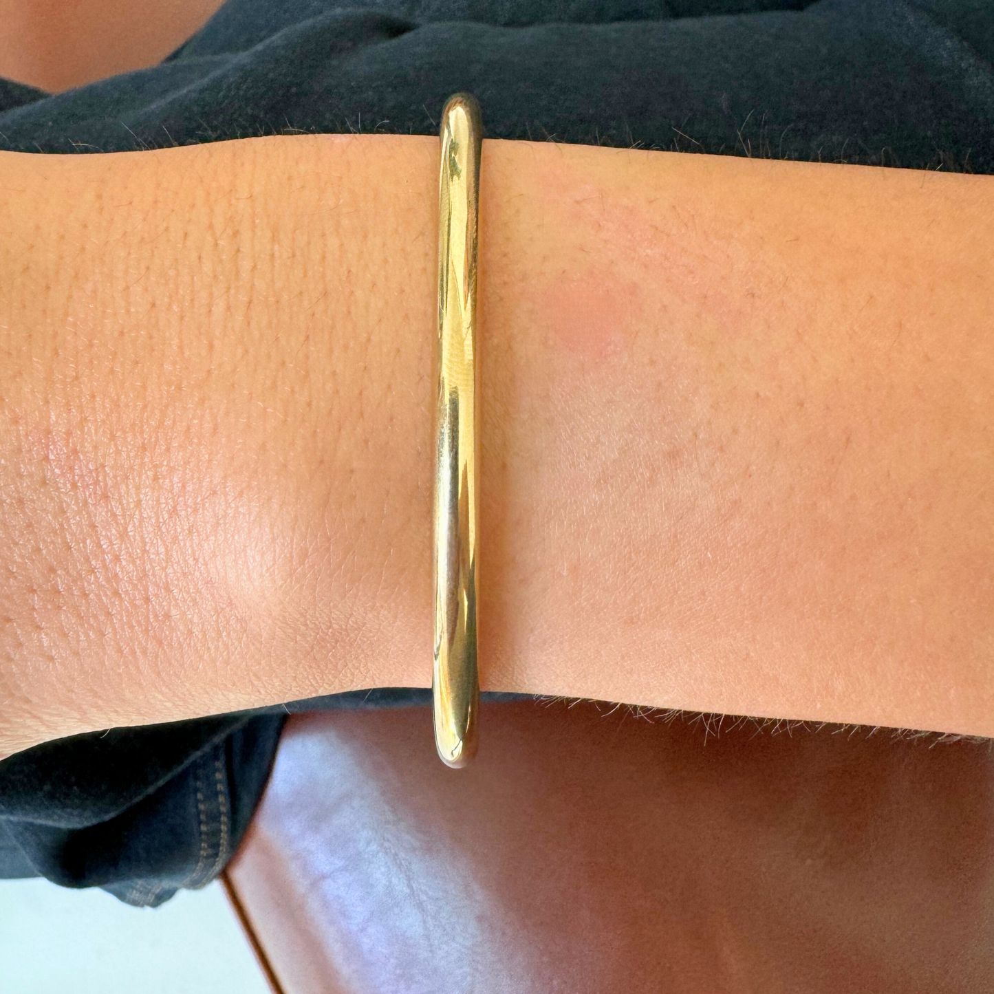 Gold Tube Bangle Bracelet