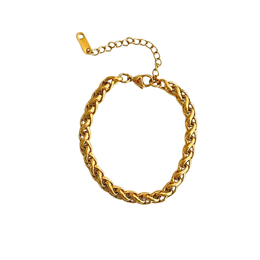 Gold 5mm Wheat Chain Bracelet