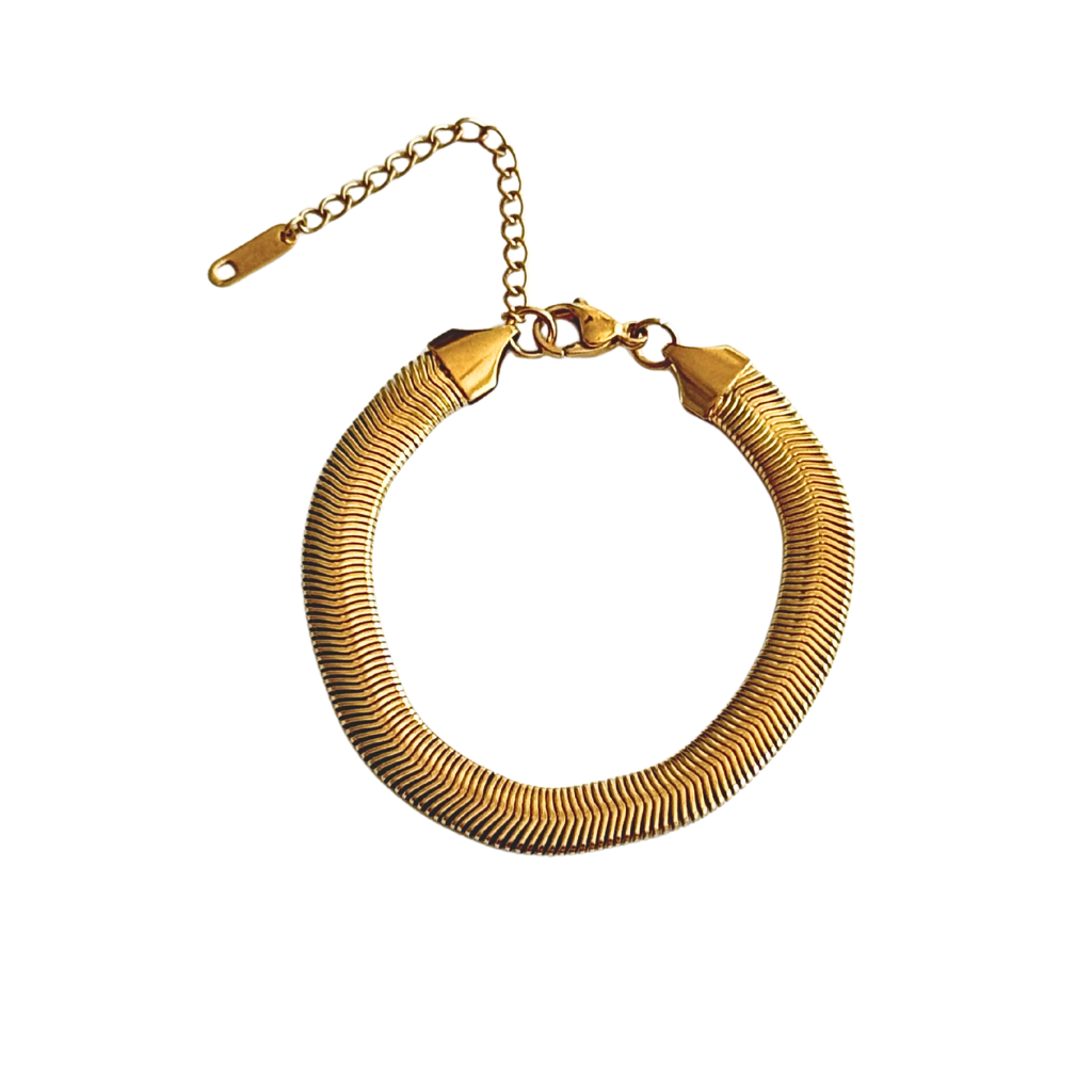 Gold 8mm Snake Chain Bracelet