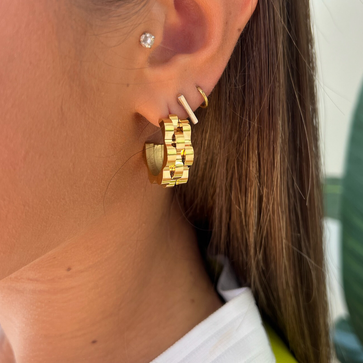 Gold Watch Band Hoop