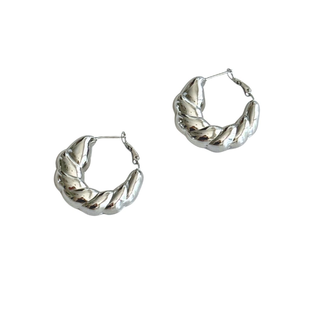 Silver Cornucopia Hoop- 1.5"