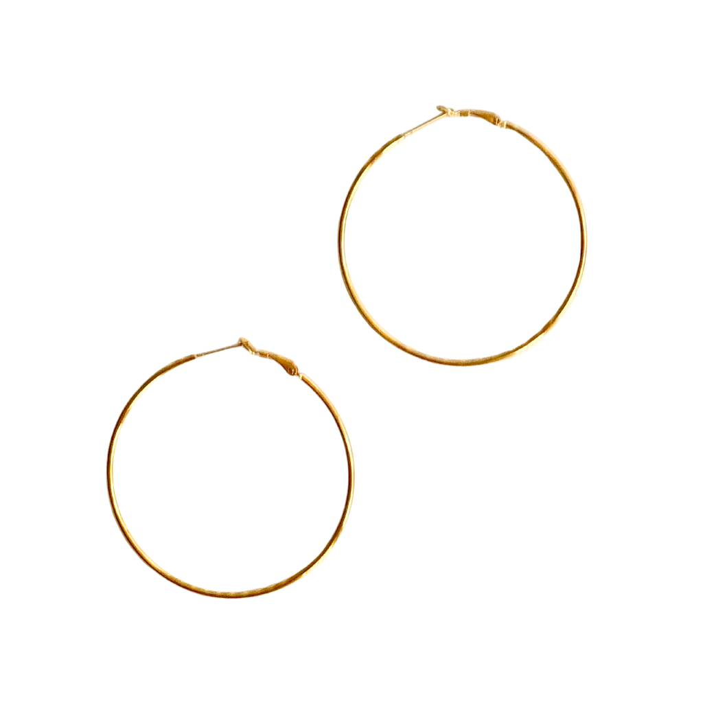 Large Thin Gold Hoop- 2.25"