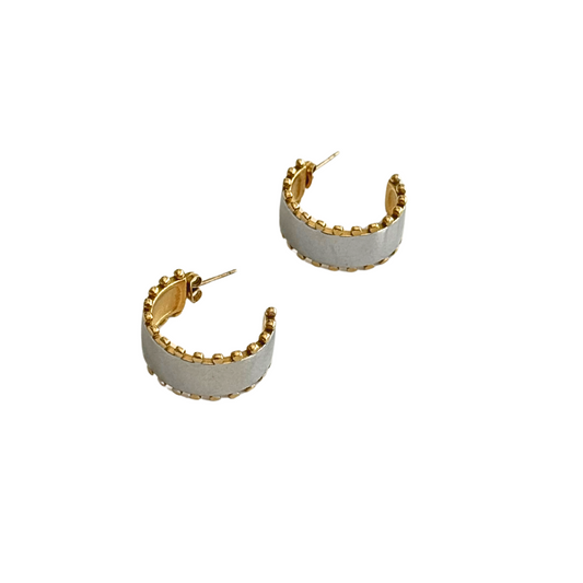 Two-Tone Wide C-Shape Hoop