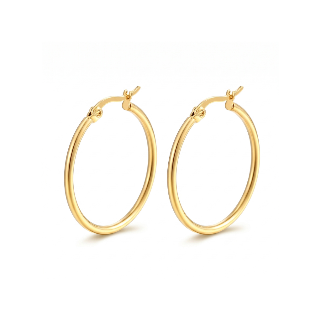 2mm Gold Tube Hoop (30mm)