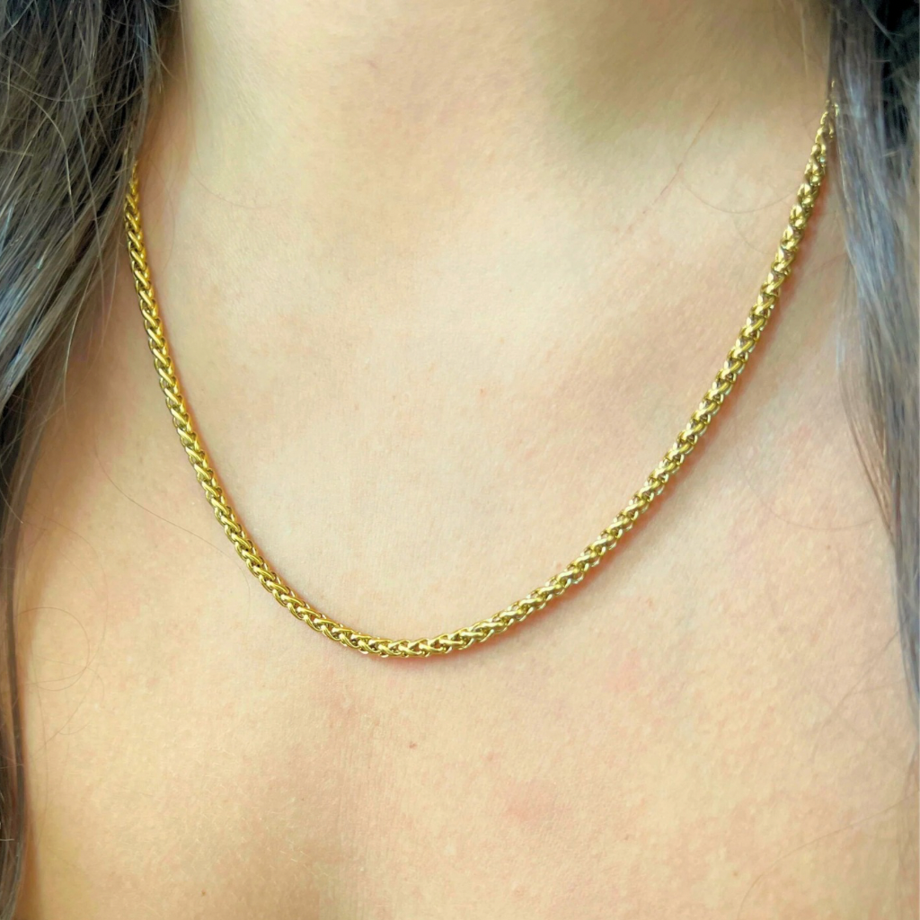 3mm gold basket chain- 18"