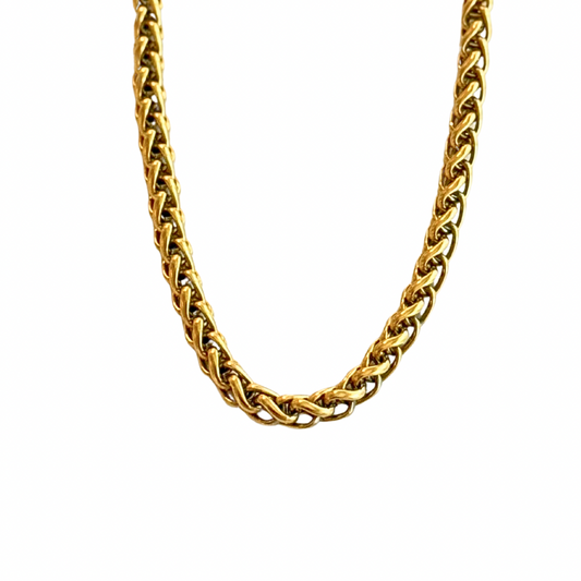 Gold 6mm Gold Wheat Chain 16"
