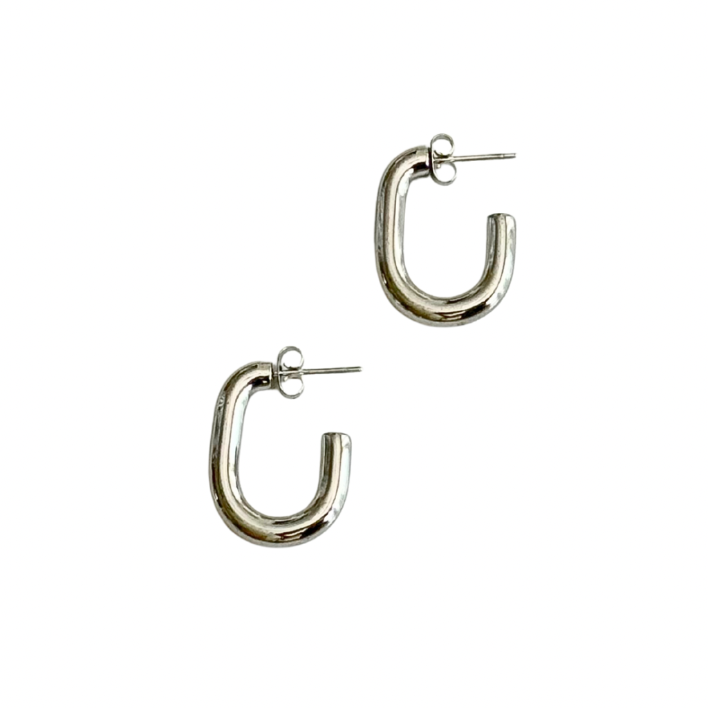 Silver C-Shape Half Hoop