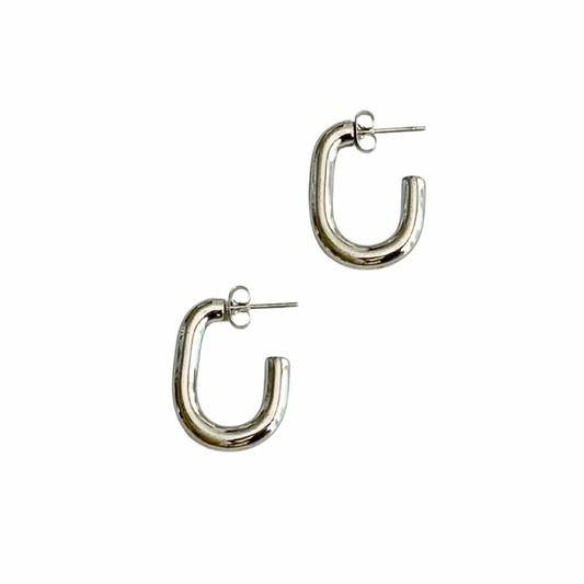 Silver C-Shape Half Hoop