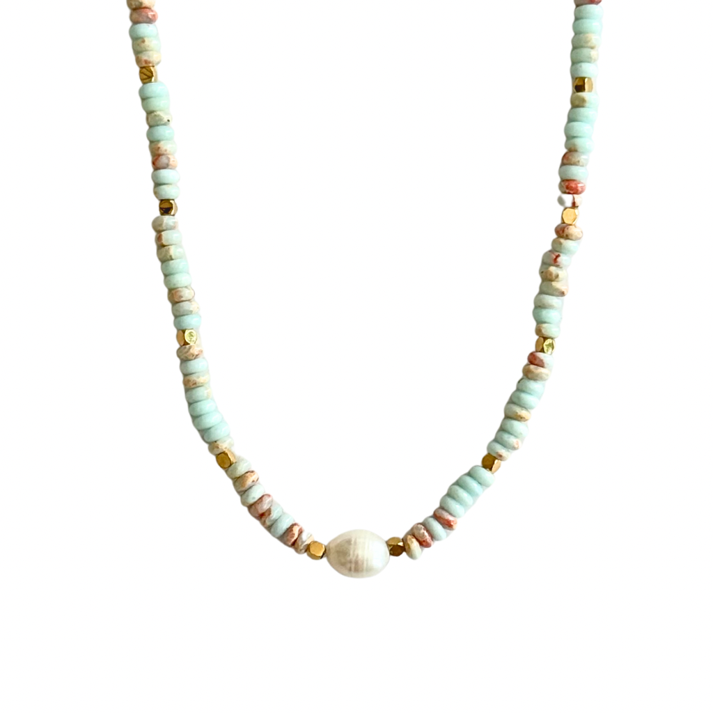 MULTI-COLOR BEAD W/ SINGLE PEARL