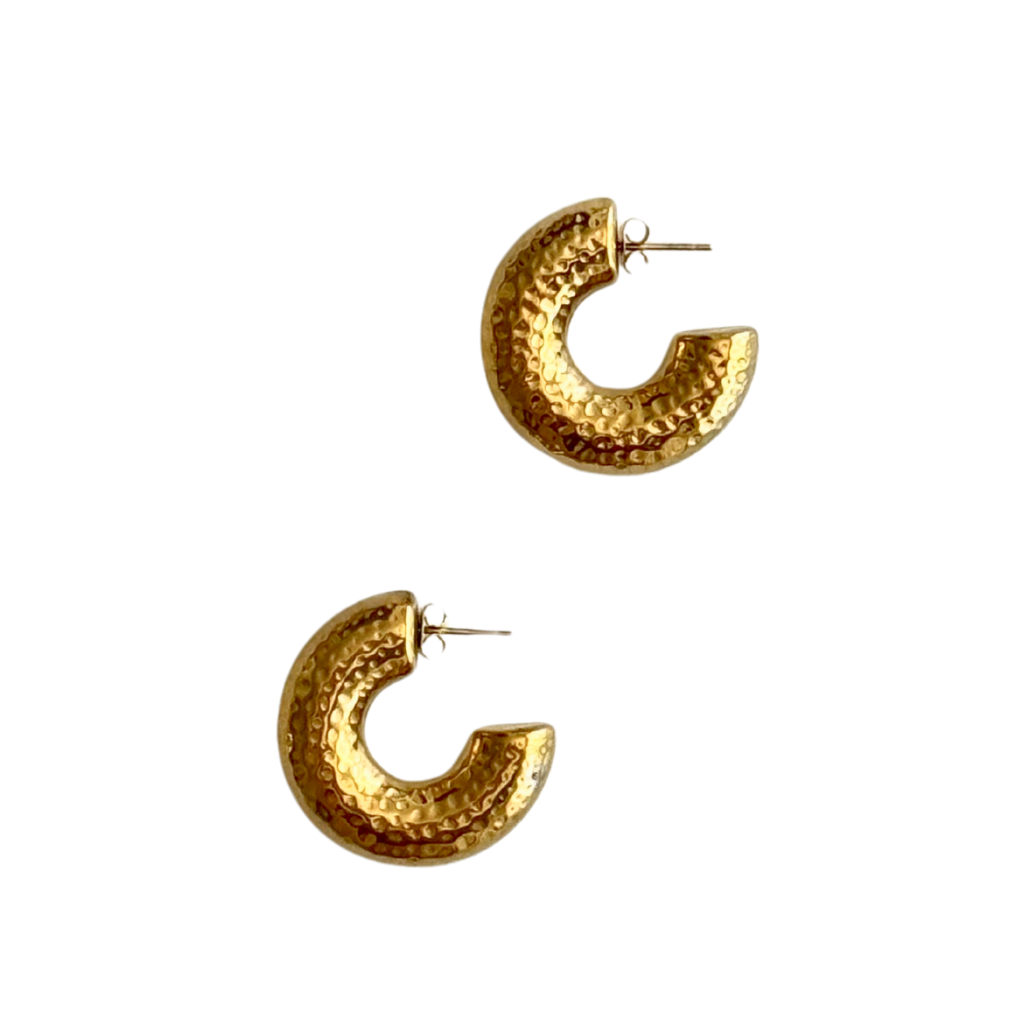 Hammered Gold Hoop