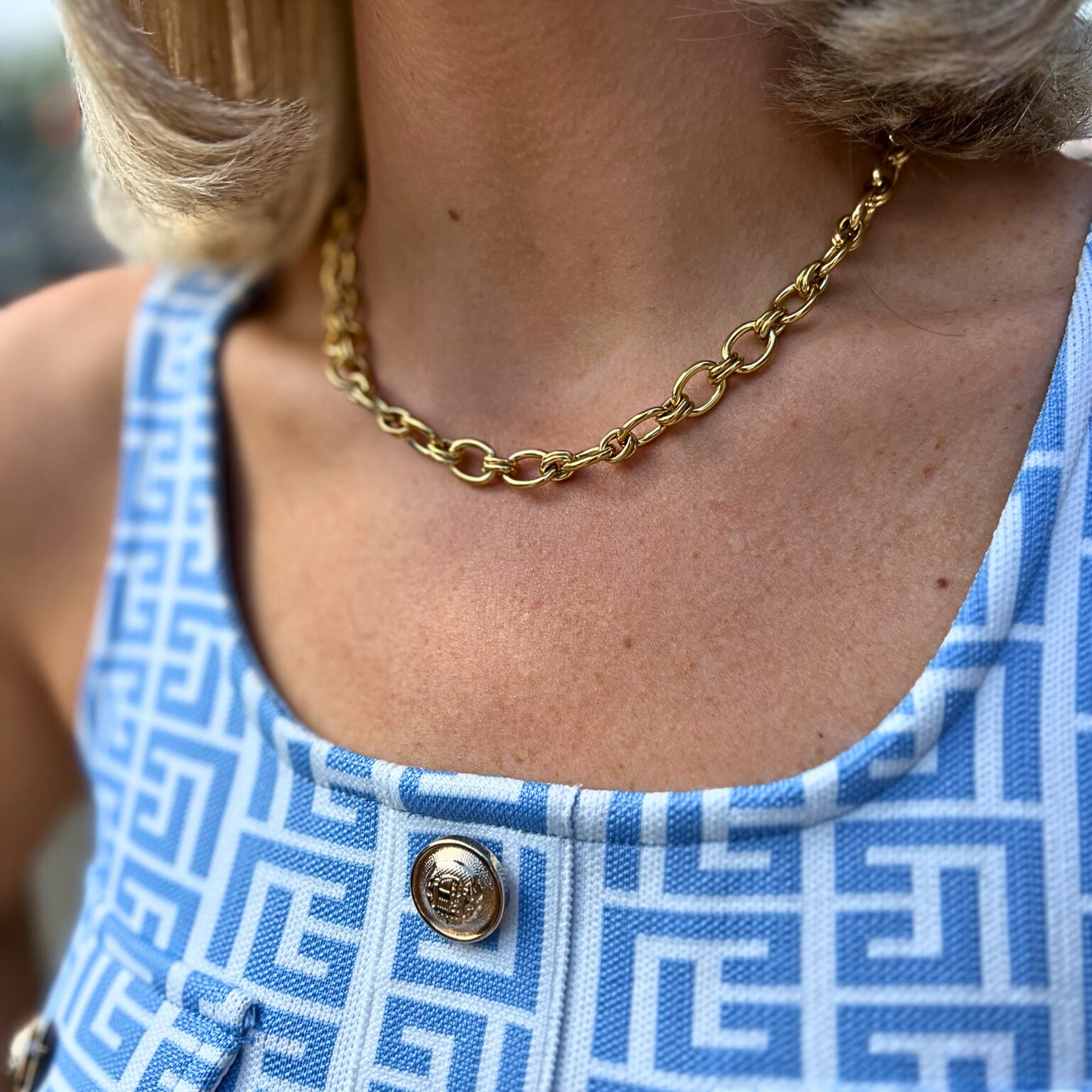 Gold Oval Link Chain 16"