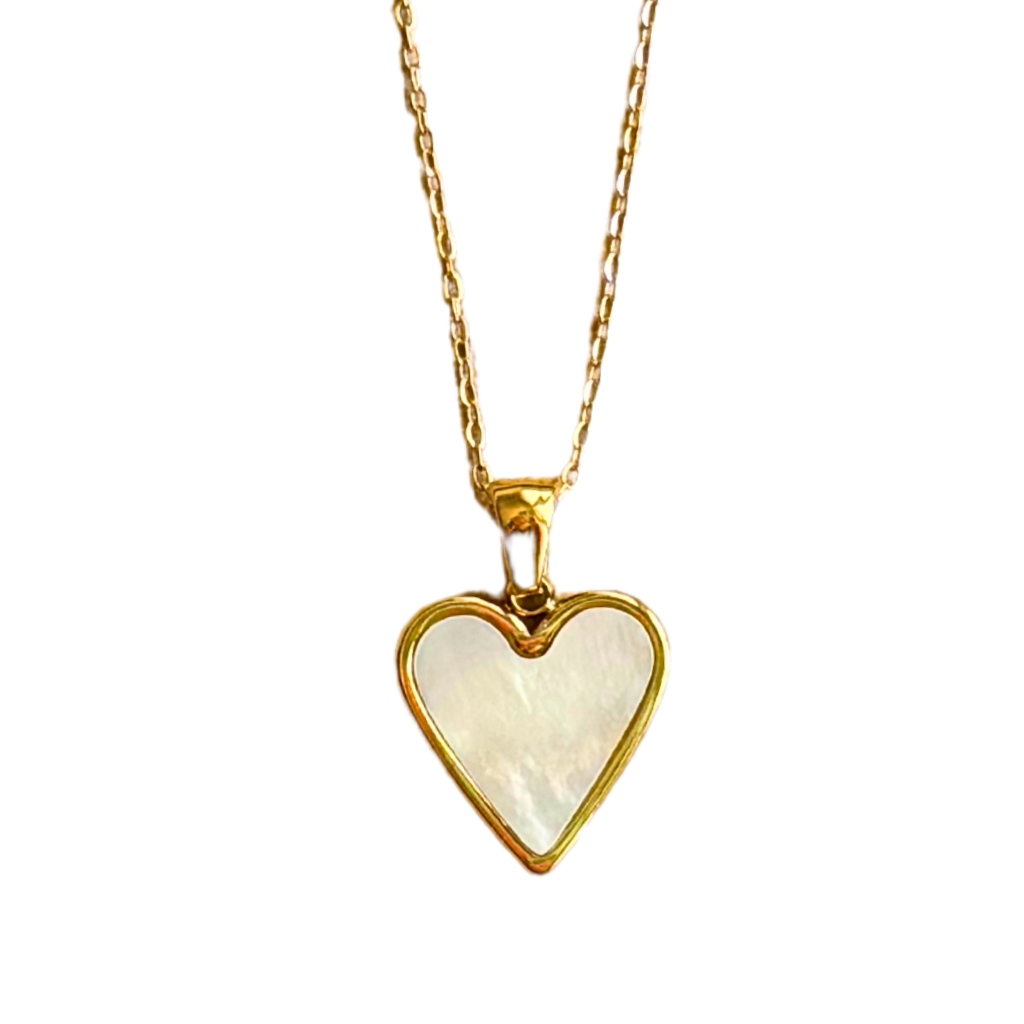 Mother-of-Pearl Gold Heart Necklace