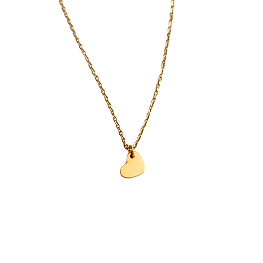 Gold necklace with single heart charm