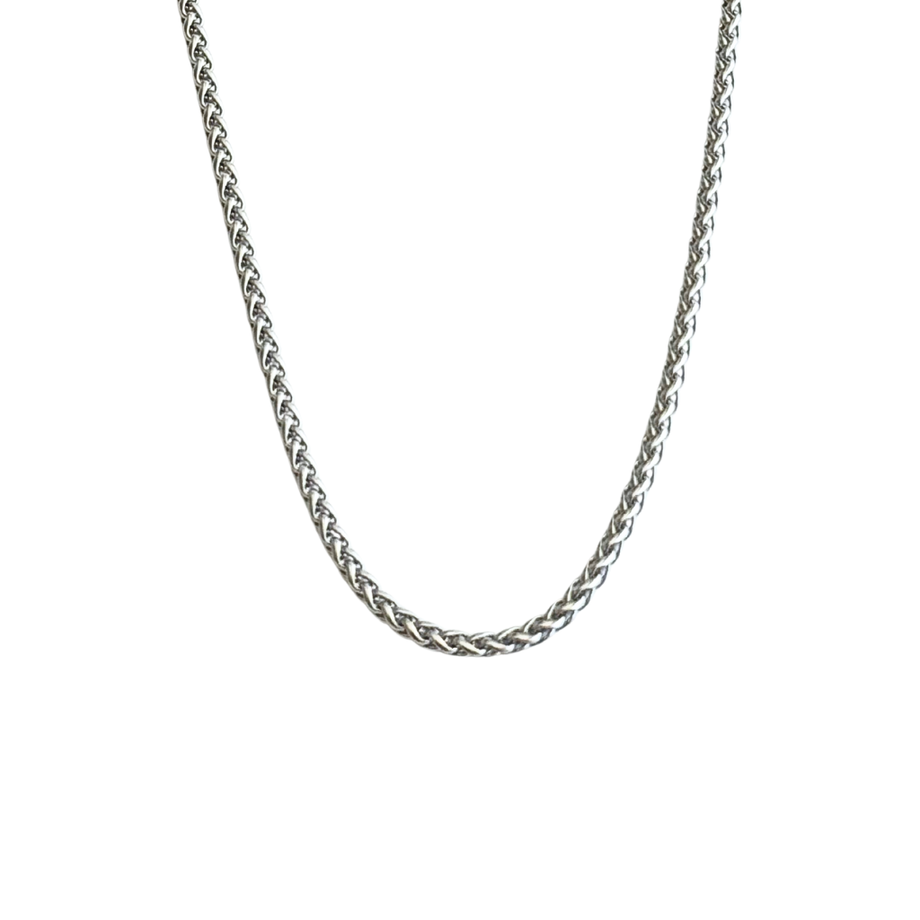 3mm silver basket chain- 20"
