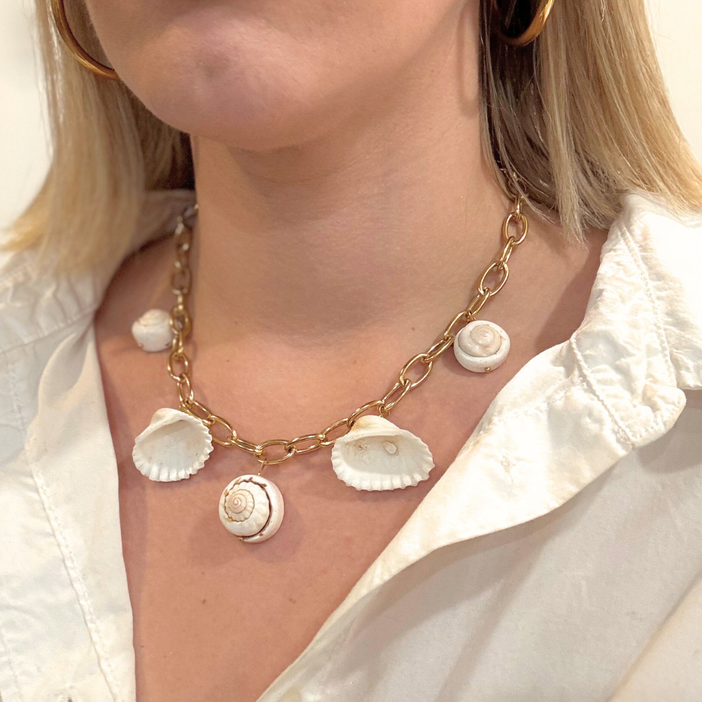 Gold Shell Charm Necklace