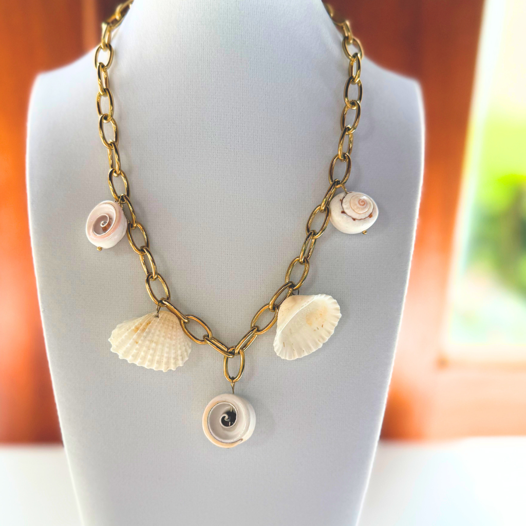 Gold Shell Charm Necklace