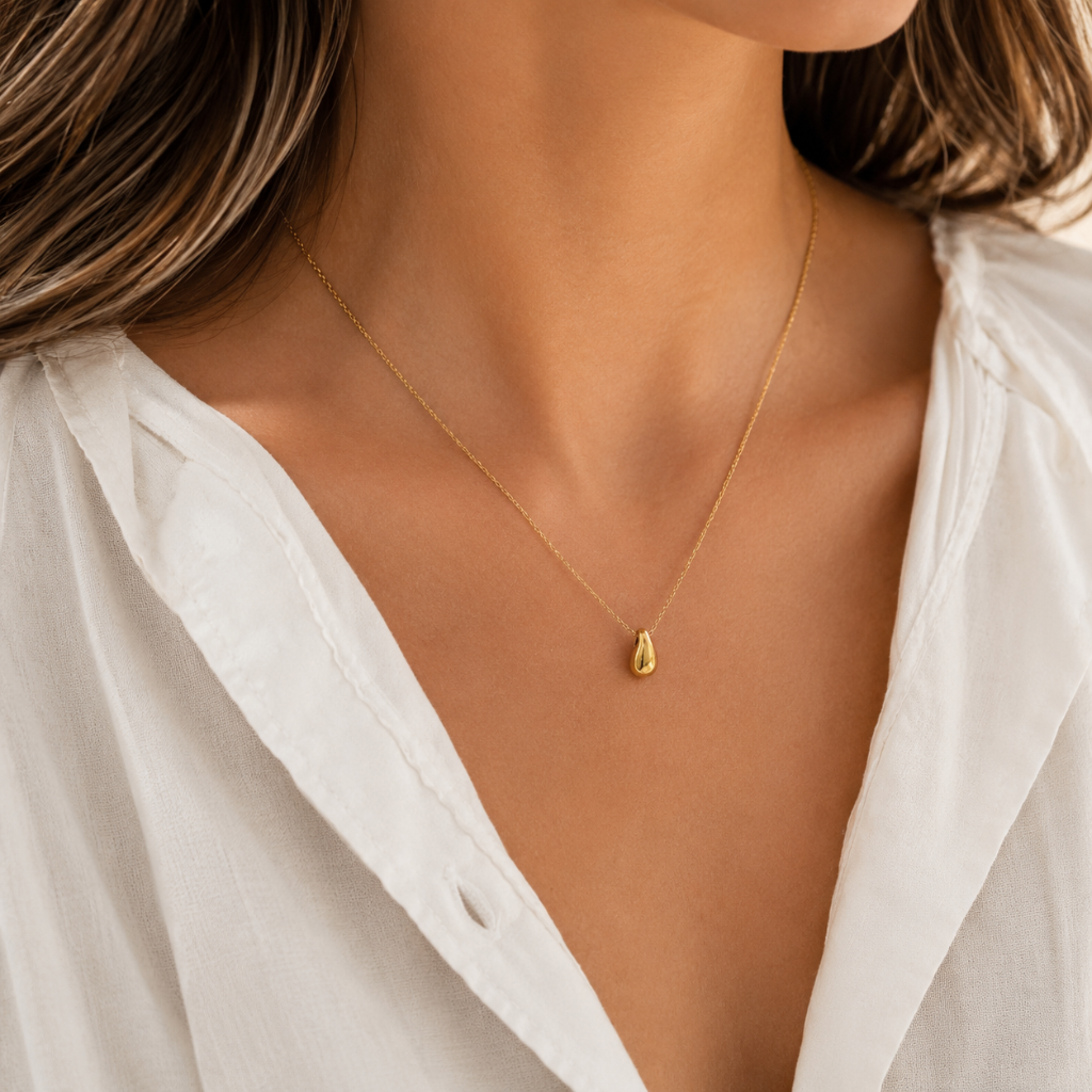 Gold Teardrop Necklace