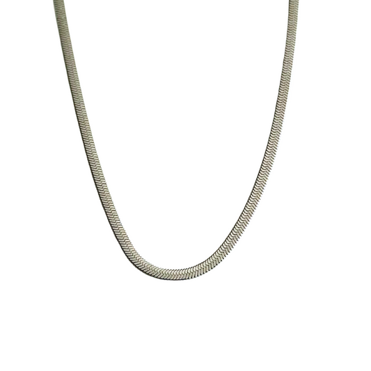 4mm Silver Herringbone Chain Necklace