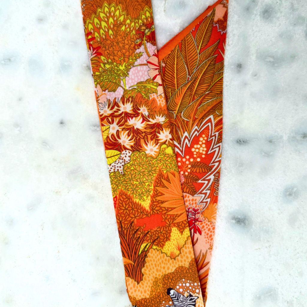 S105- Orange and Yellow Zebra Print Scarf