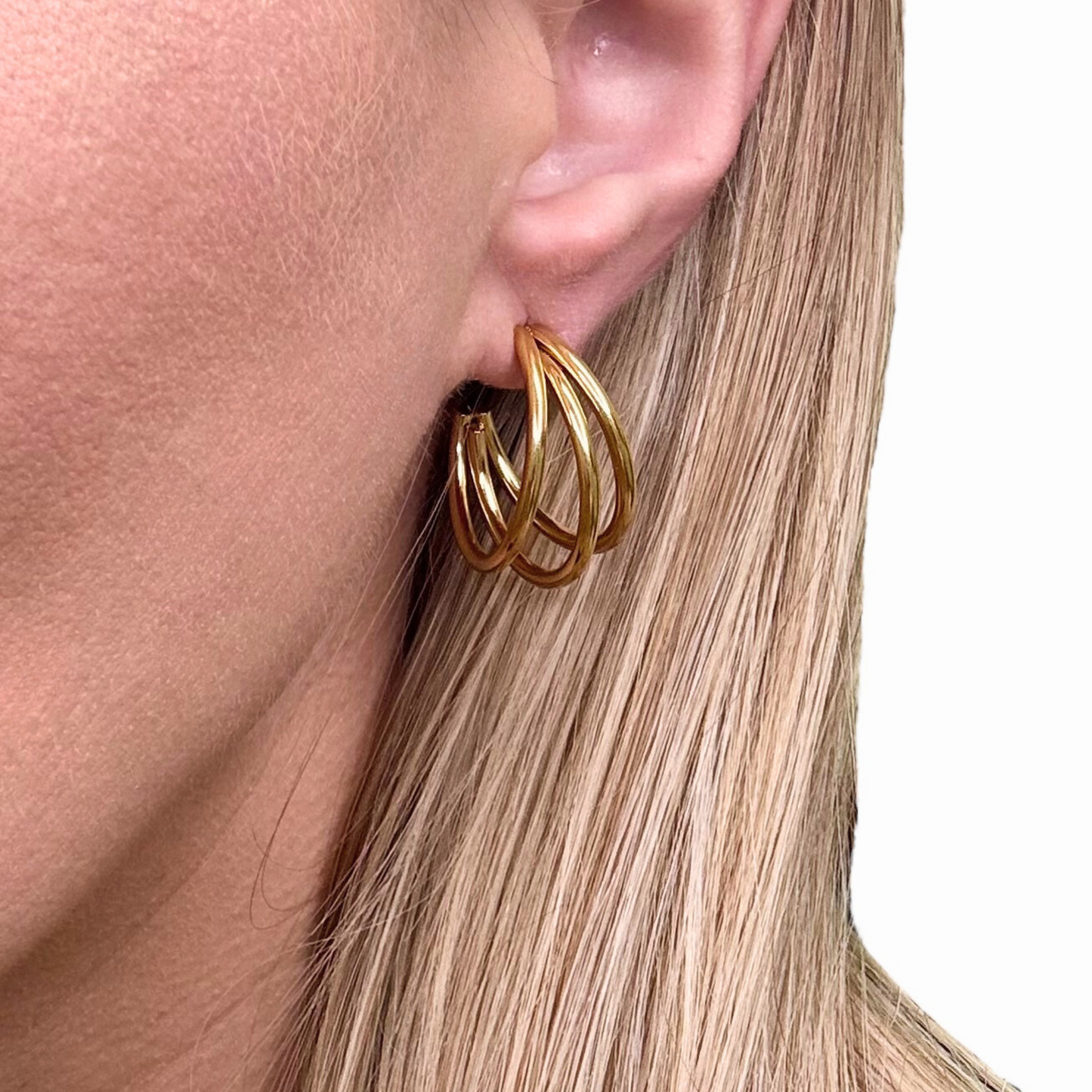 Gold 3-C Thin Hoop