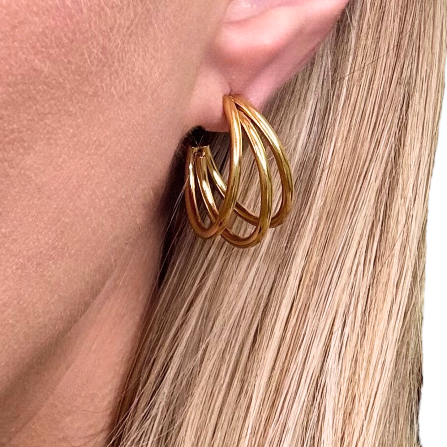Gold 3-C Thin Hoop