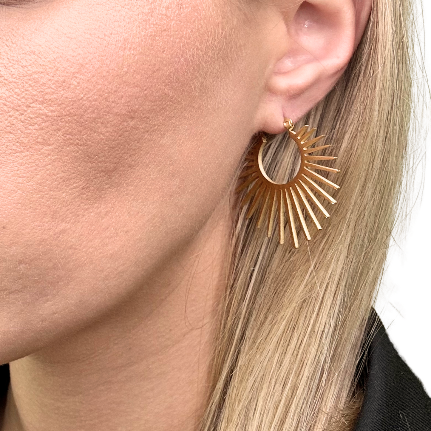 Gold Sunburst Hoop