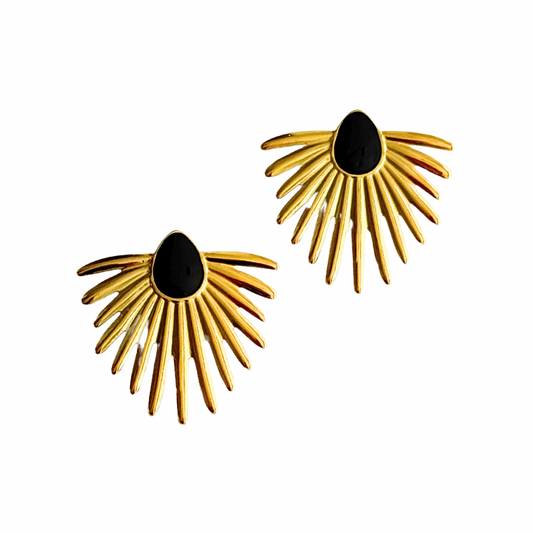 "Sienna"- Gold and Black Statement Earring