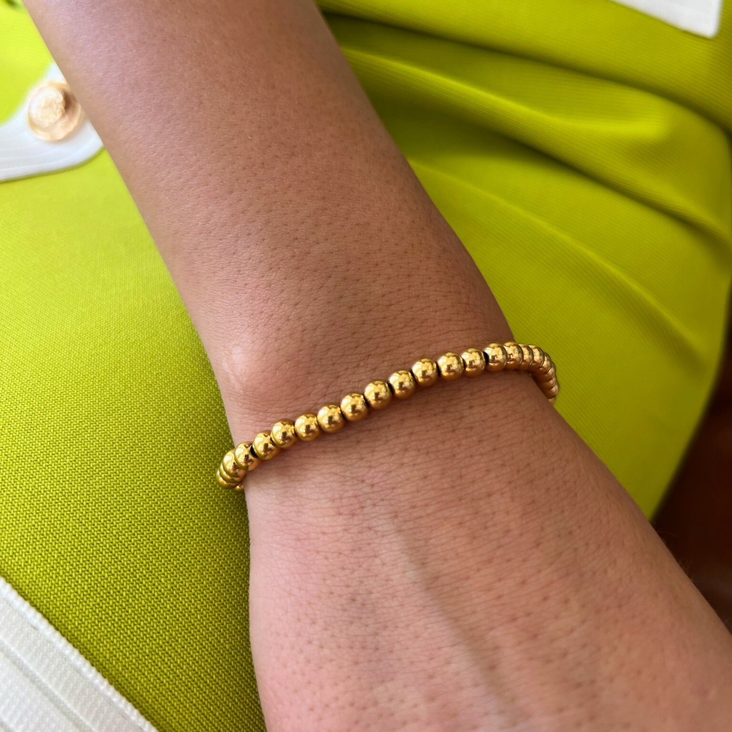 5mm Gold Bead Stretch Bracelet