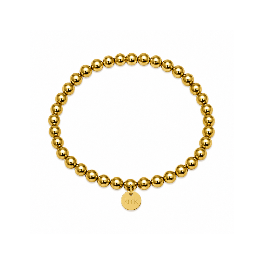6mm Gold Bead Stretch Bracelet