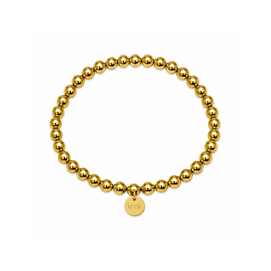 6mm Gold Bead Stretch Bracelet