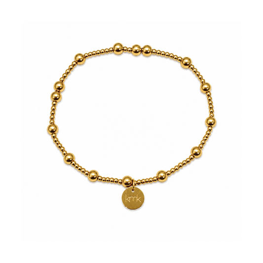 2mm & 4mm Gold Bead Stretch Bracelet