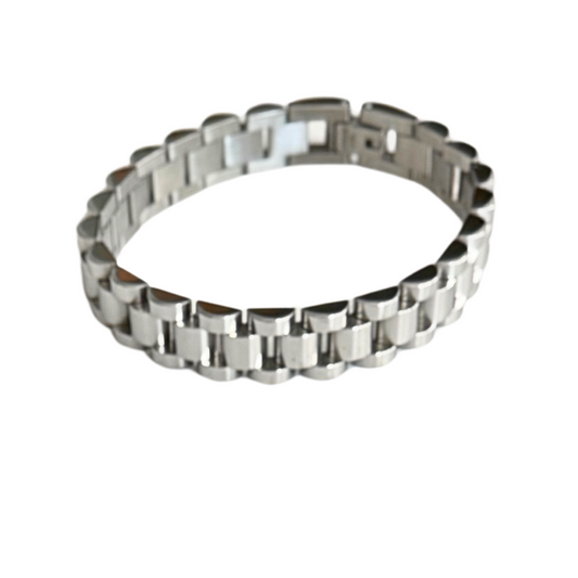 Silver 10mm Watchband Bracelet- 7"
