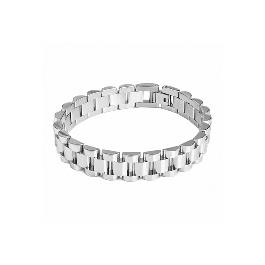 Silver 10mm Watchband Bracelet- 7"