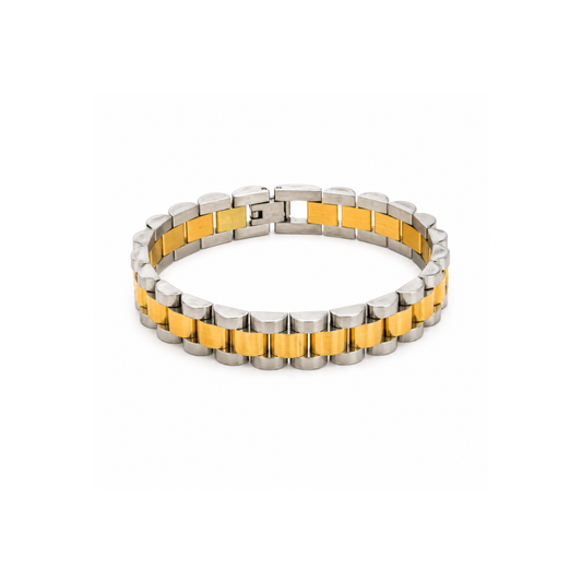 Two-Tone 10mm 7" Watch Band Bracelet