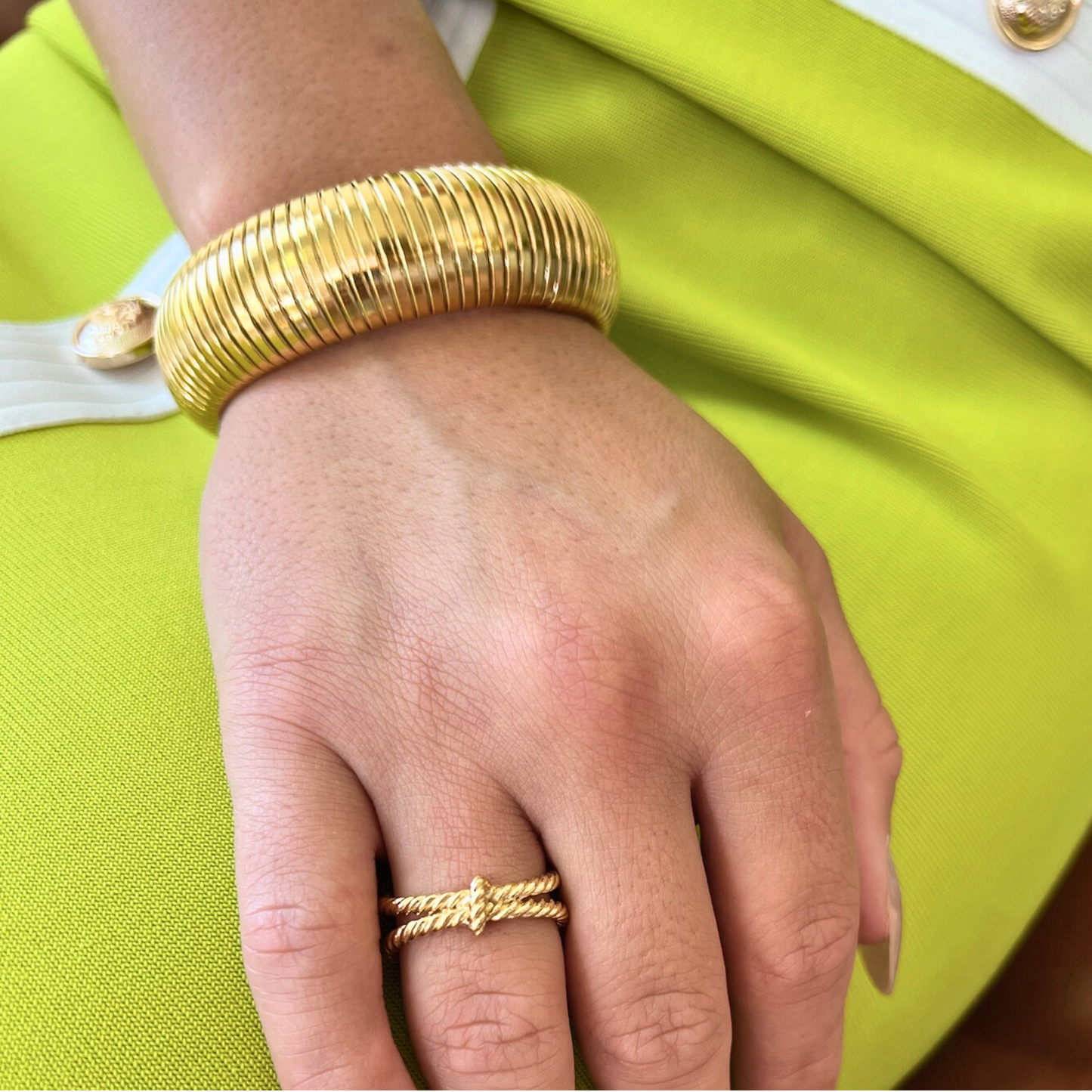 Denise 20mm Gold Coil Bangle