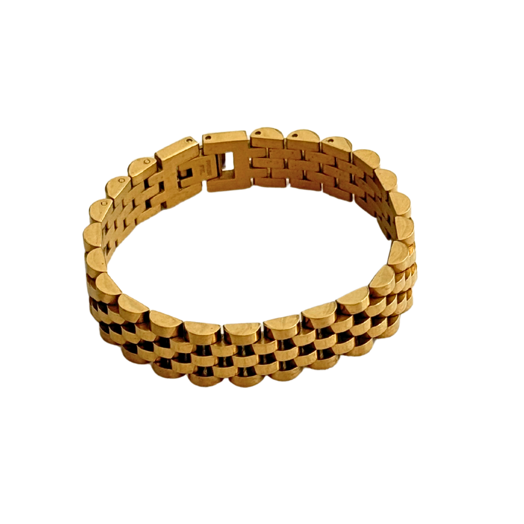 Gold 12mm 7" Watchband Bracelet