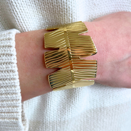 Gold Banana Leaf Cuff