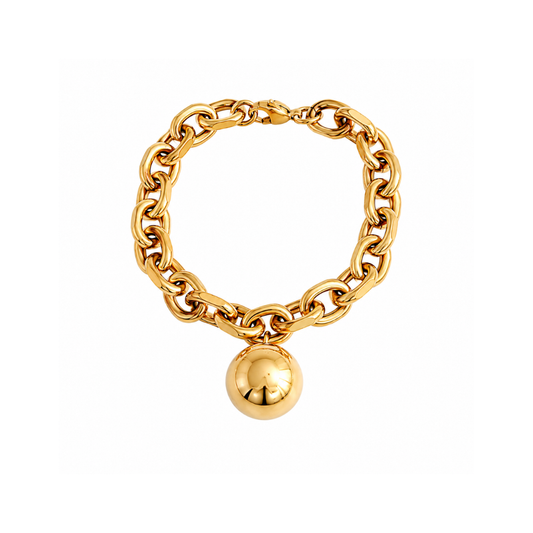 Gold Chain Bracelet with gold ball
