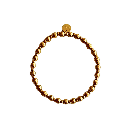 5mm & 3mm gold bead stretch bracelet