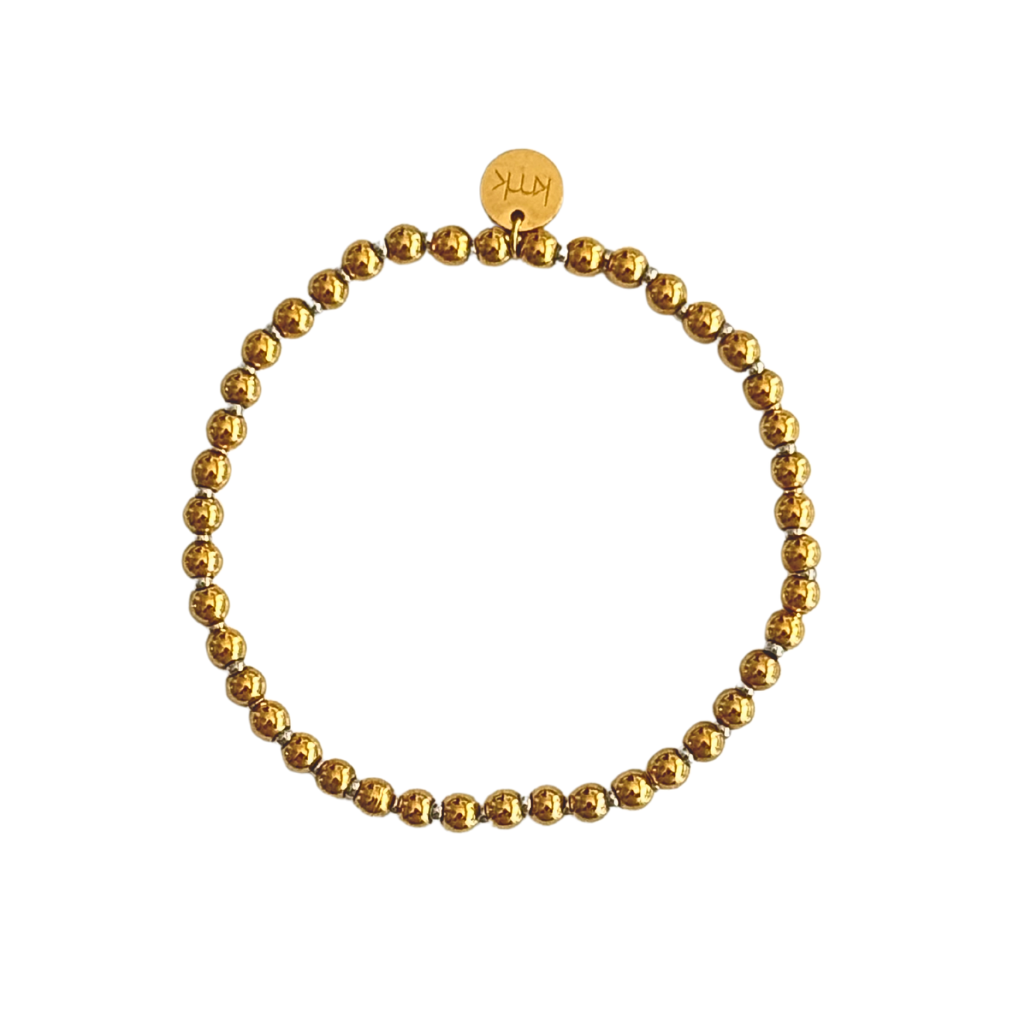 4mm gold and 2mm silver beaded bracelet