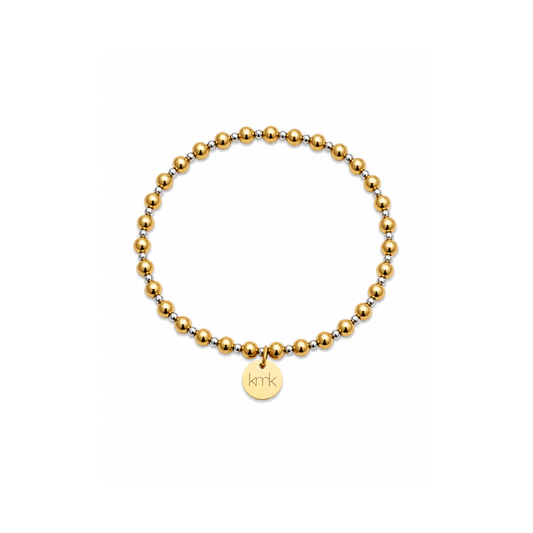 4mm gold and 2mm silver beaded bracelet