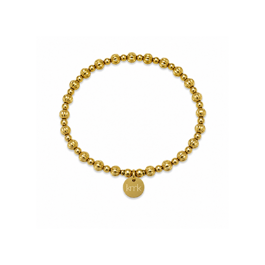 3mm Gold Bead and 4mm Gold Textured Bead Bracelet