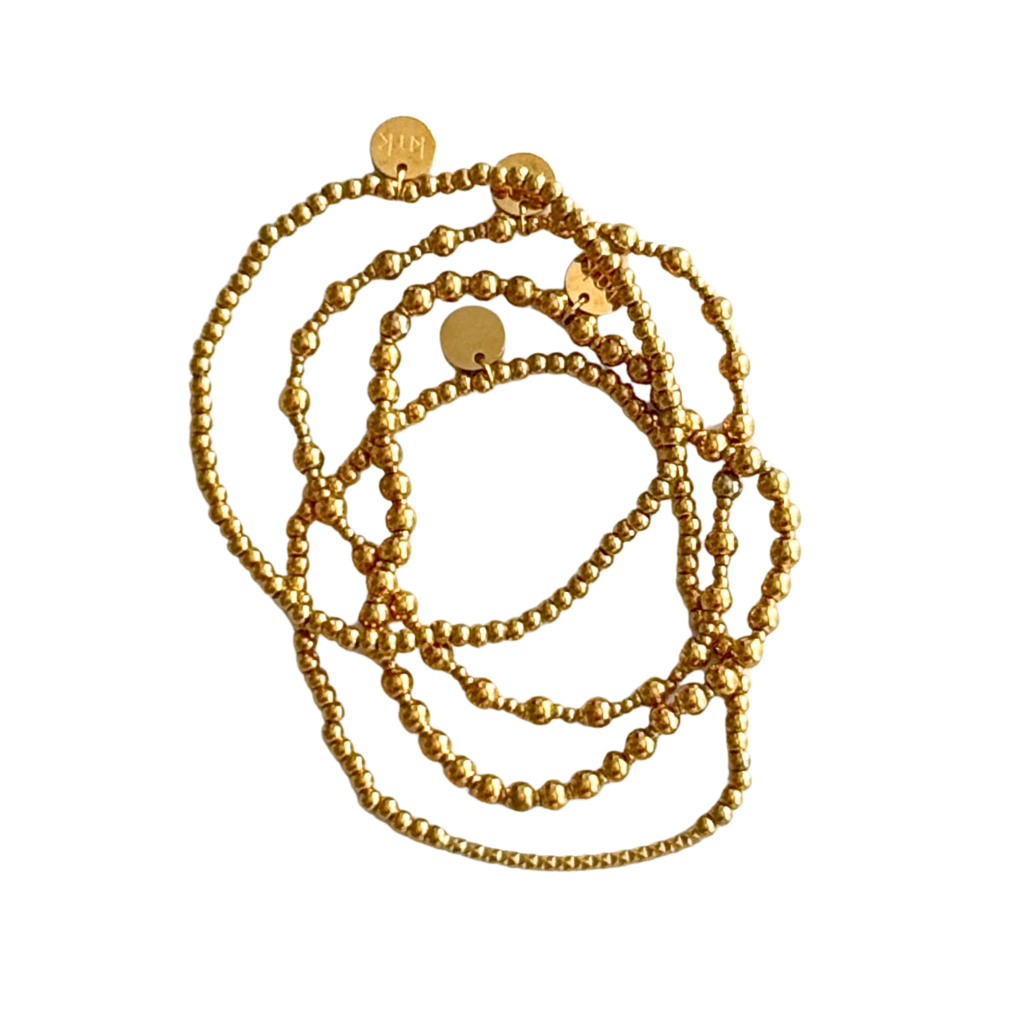 4-Strand Textured Bar Bracelet Set