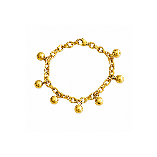 Gold Chain Bracelet with Gold Balls